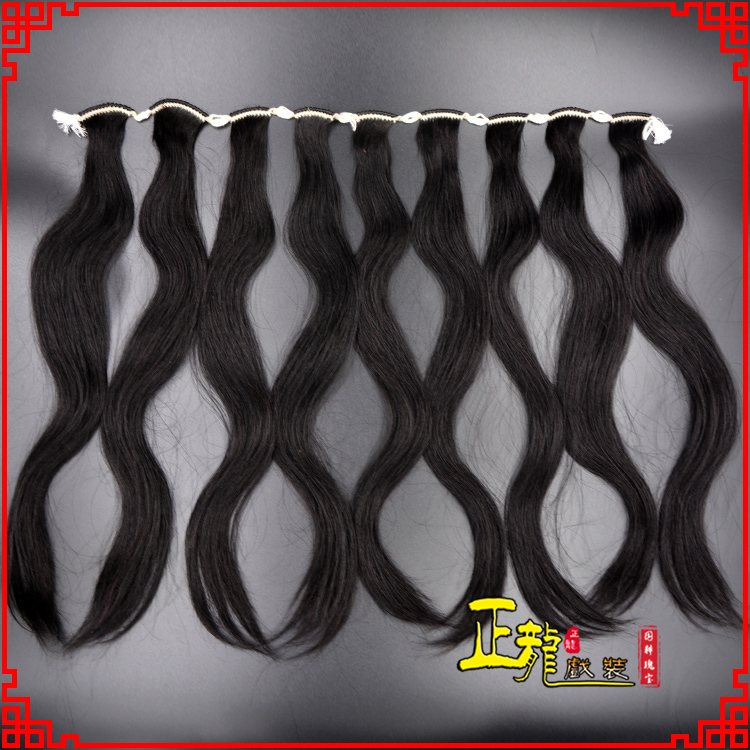 薛城京剧戏曲头饰包大头青衣旦角水鬓 手工加密真发片子