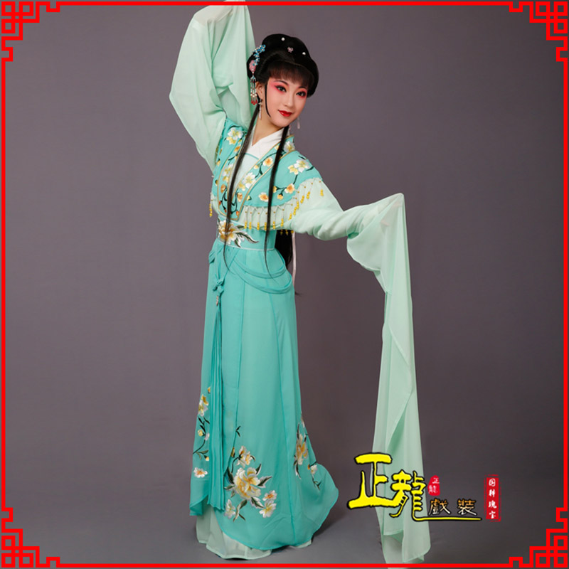 薛城青衣水袖戏服演出服 云肩花旦衣